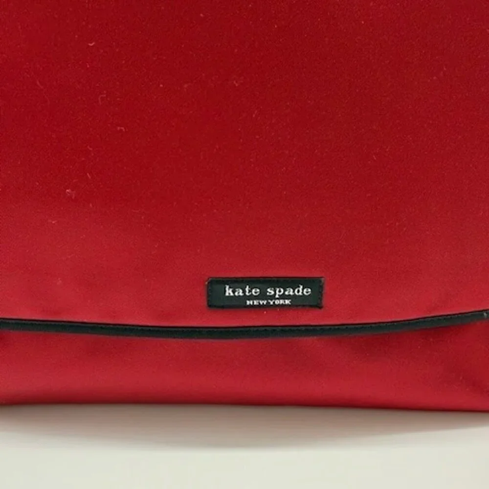EUC Kate Spade New York Red Nylon Large Messenger Laptop Work Bag